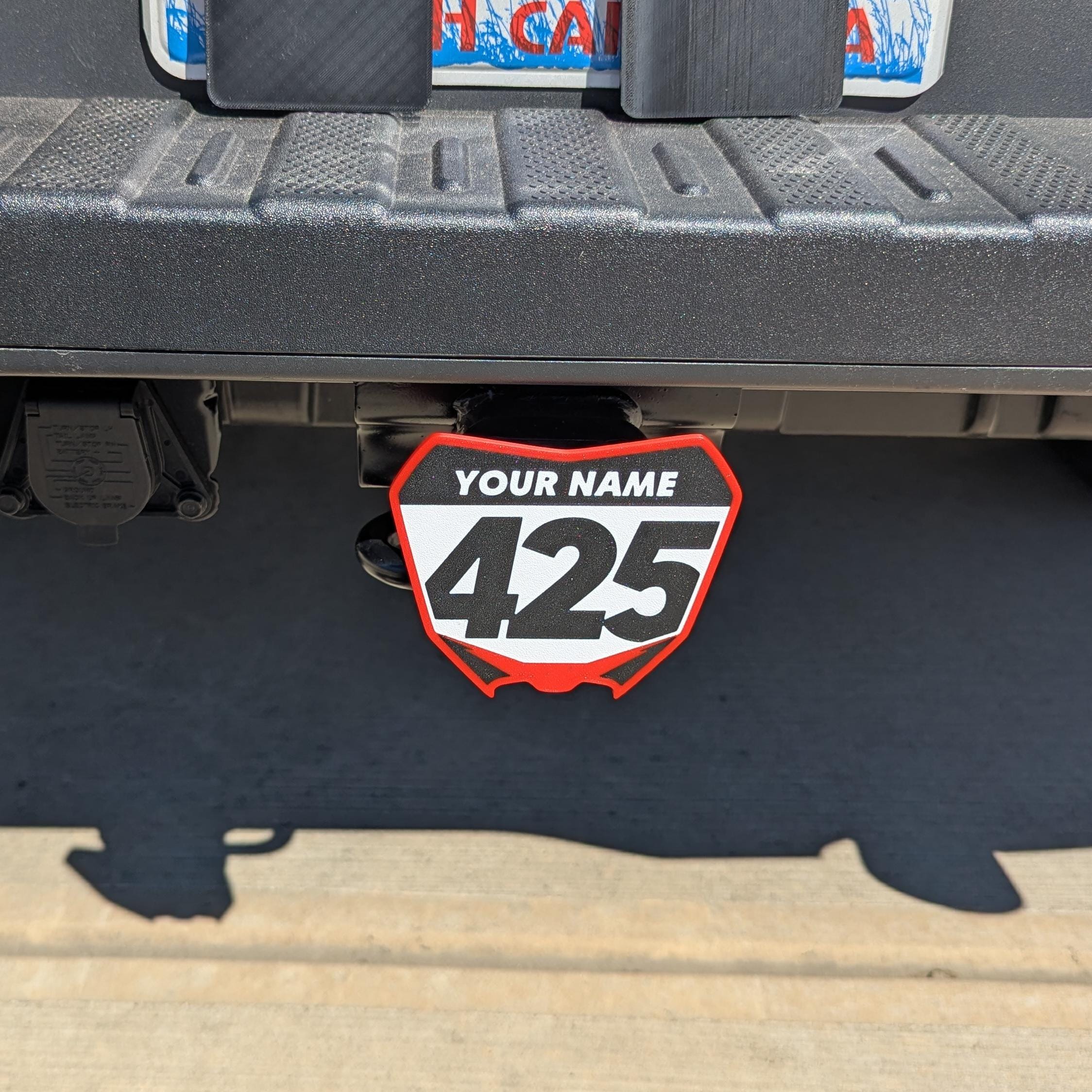 Personalized Motocross Number Plate Hitch Cover