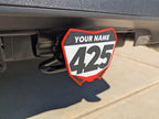 Personalized Motocross Number Plate Hitch Cover