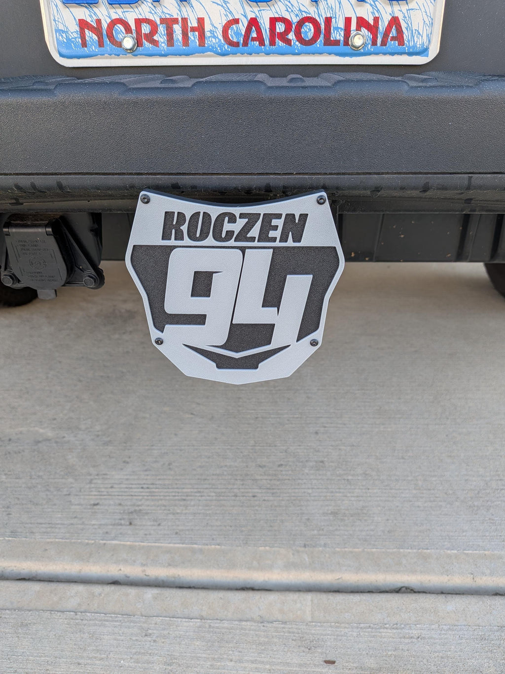 Personalized Motocross Number Plate Trailer Hitch Cover