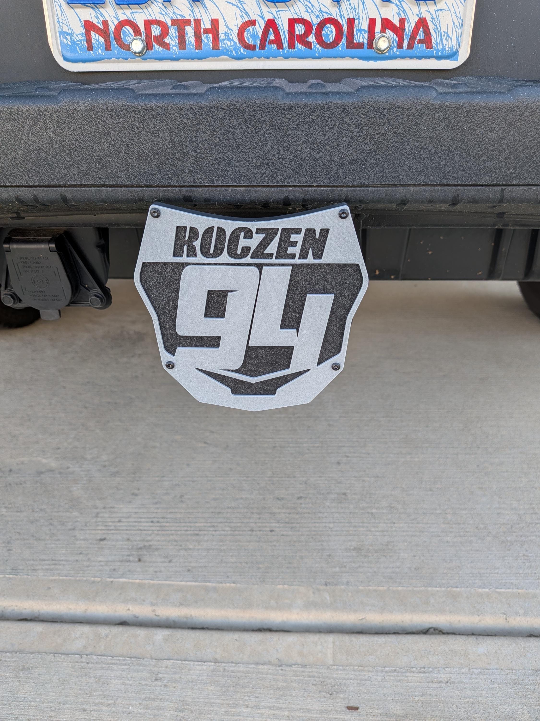 Personalized Motocross Number Plate Trailer Hitch Cover