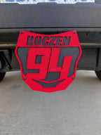 Personalized Motocross Number Plate Trailer Hitch Cover