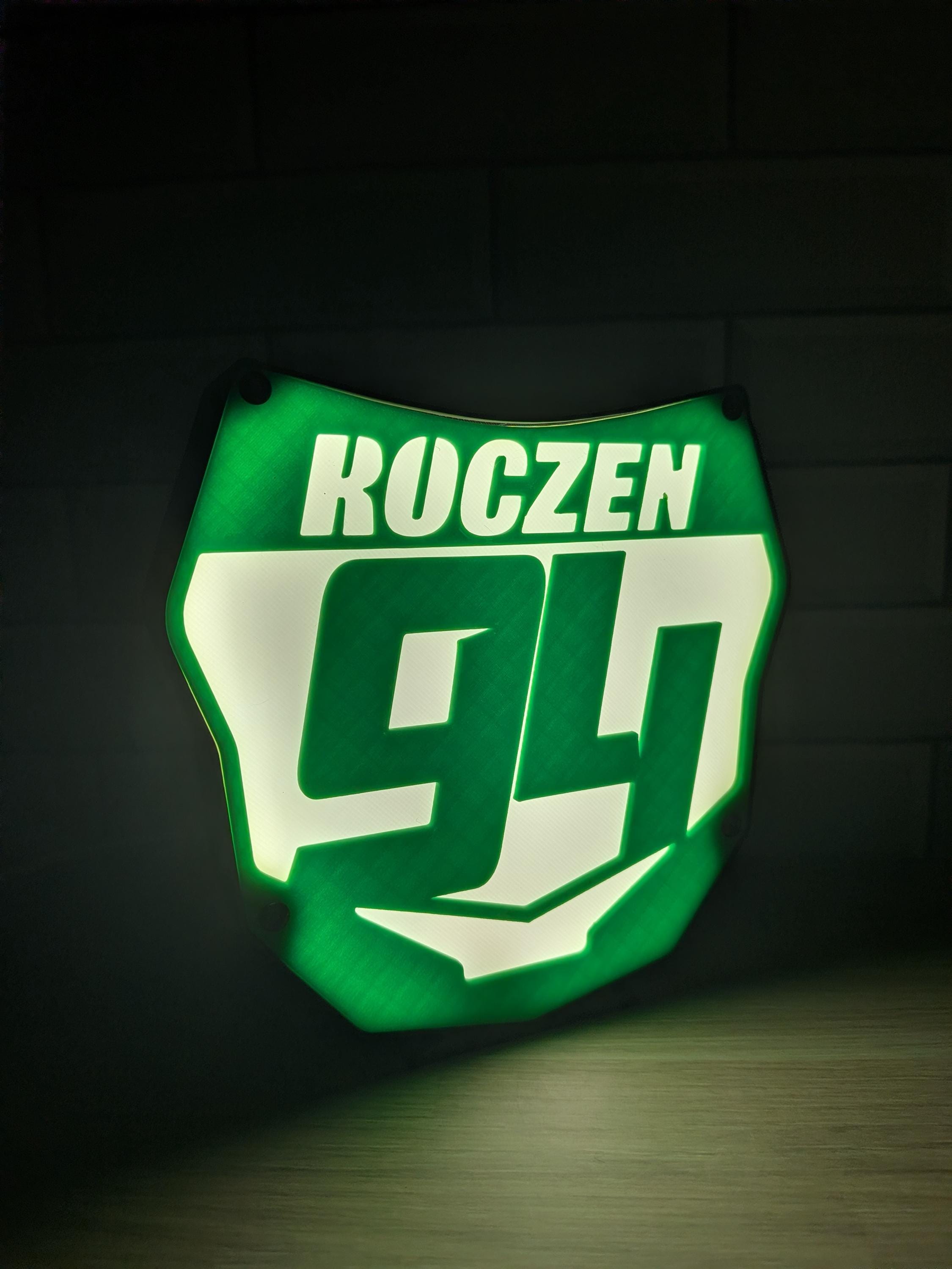 Personalized Motocross Number Plate LED Lightbox | NightLight