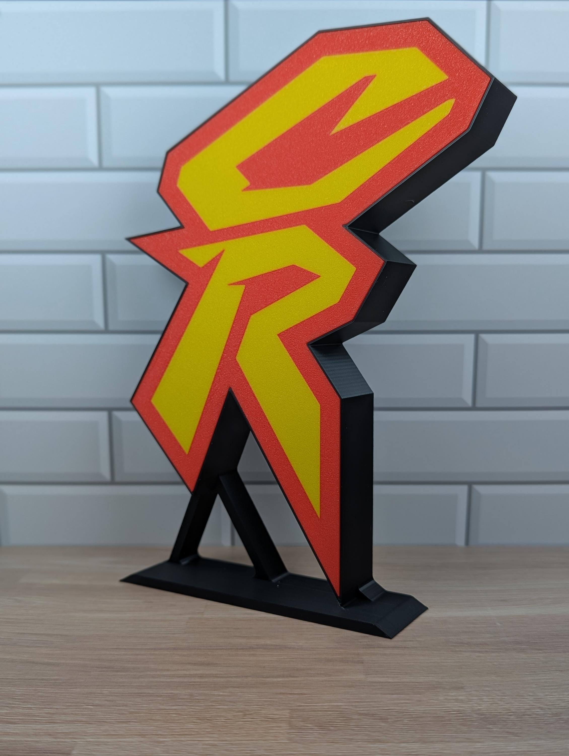 Retro CR Logo LED Lightbox | 3D Printed Motocross Decor