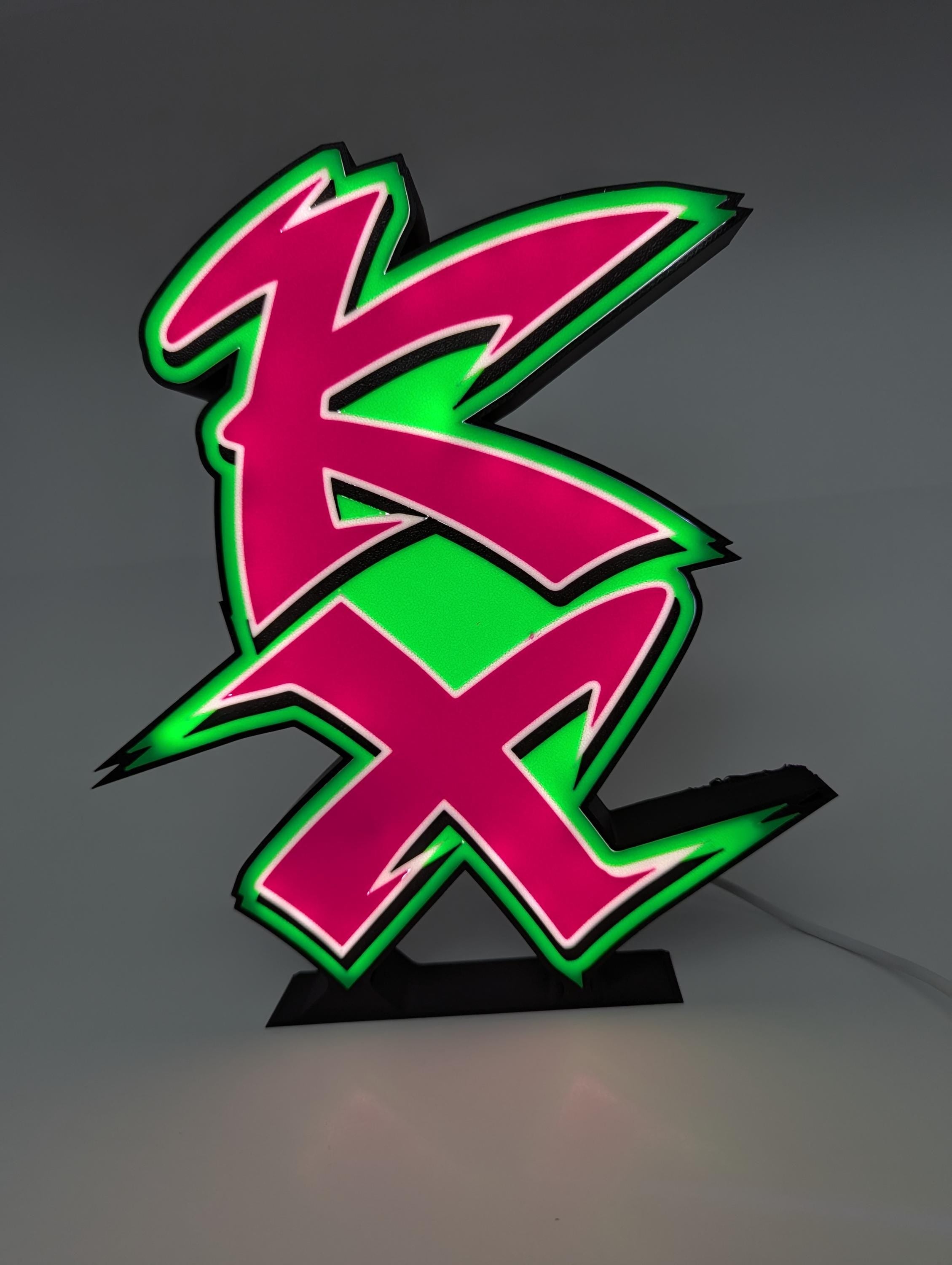 Kawasaki KX lightbox showing the retro logo detail