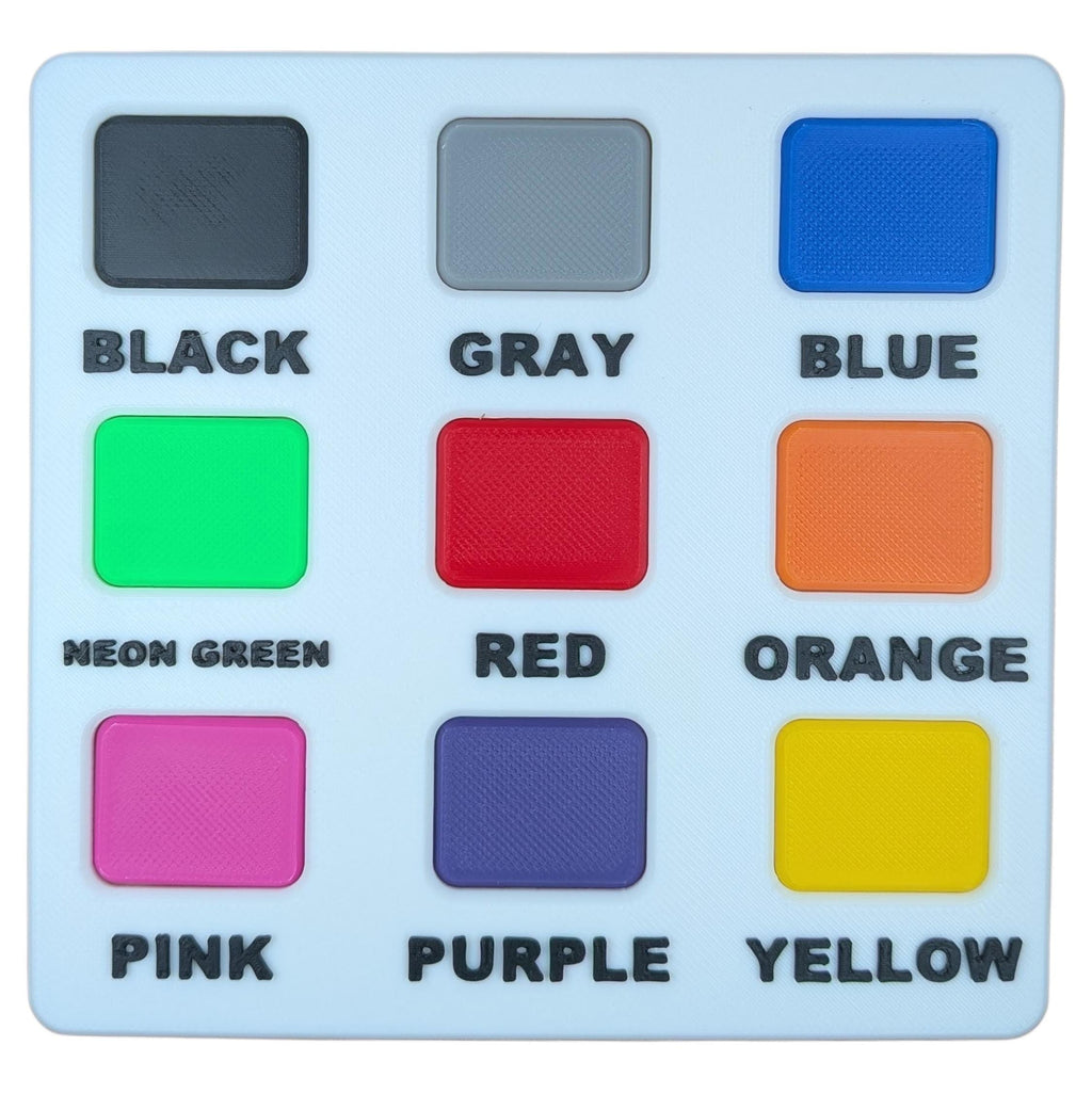 3D printed disc golf organizer dividers shown in custom colors