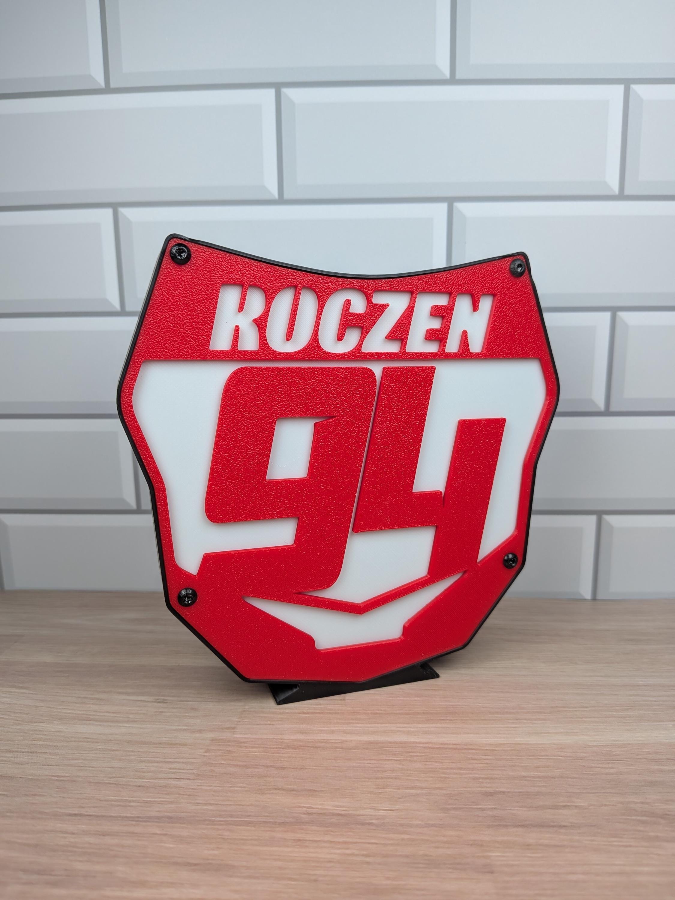 Personalized Motocross Number Plate LED Lightbox | NightLight