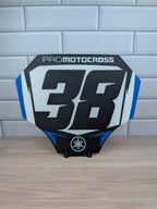 3D printed dirt bike number plate replica with display stand